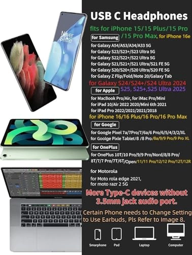 USB C Headphone Wired Earbud