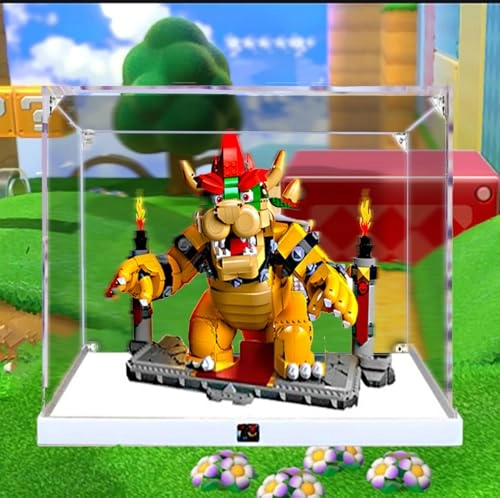 Acrylic Display Case (71411) - 17.7x11.8x13.8 inches White Heightened Base Transparent