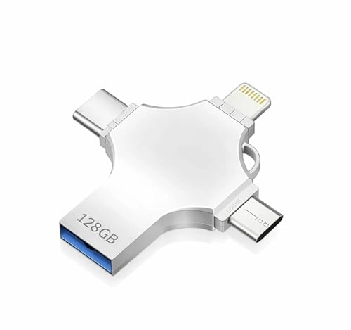 4 In 1 Usb Flash Drive - USB 3.0 USB-A USB-C Lightning Micro USB 128GB