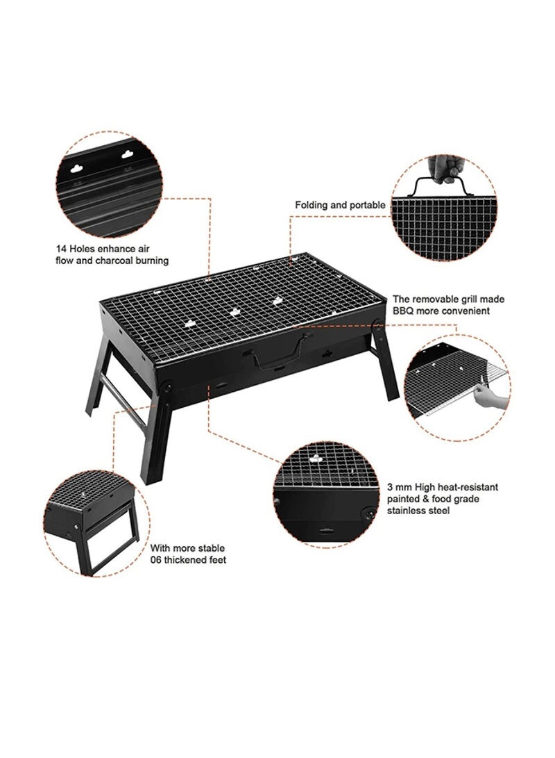 Portable Bbq Charcoal Grill - Black 43X29X23Cm