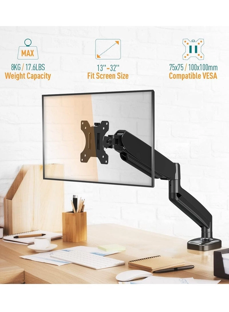 Single Monitor Arm - Single 13-32 Inch VESA 75x75/100x100mm
