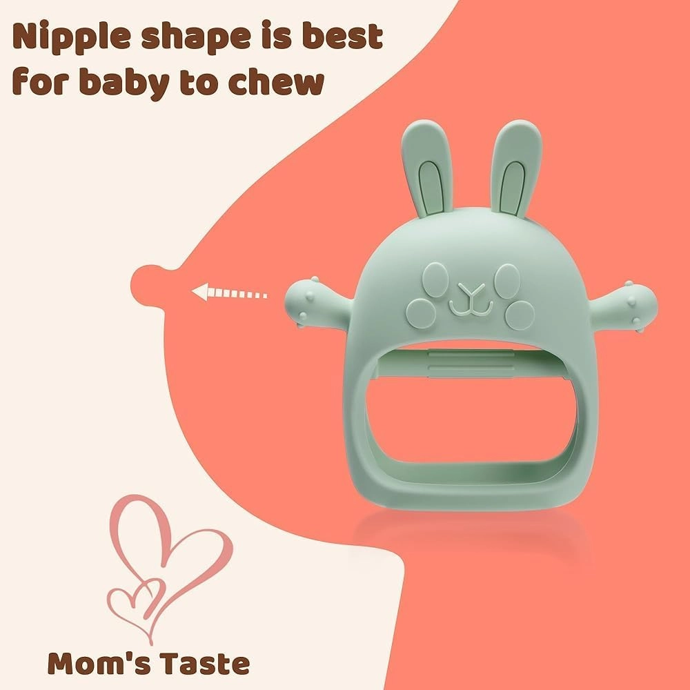 2 in 1 Teether - Beech Wood, Silicone