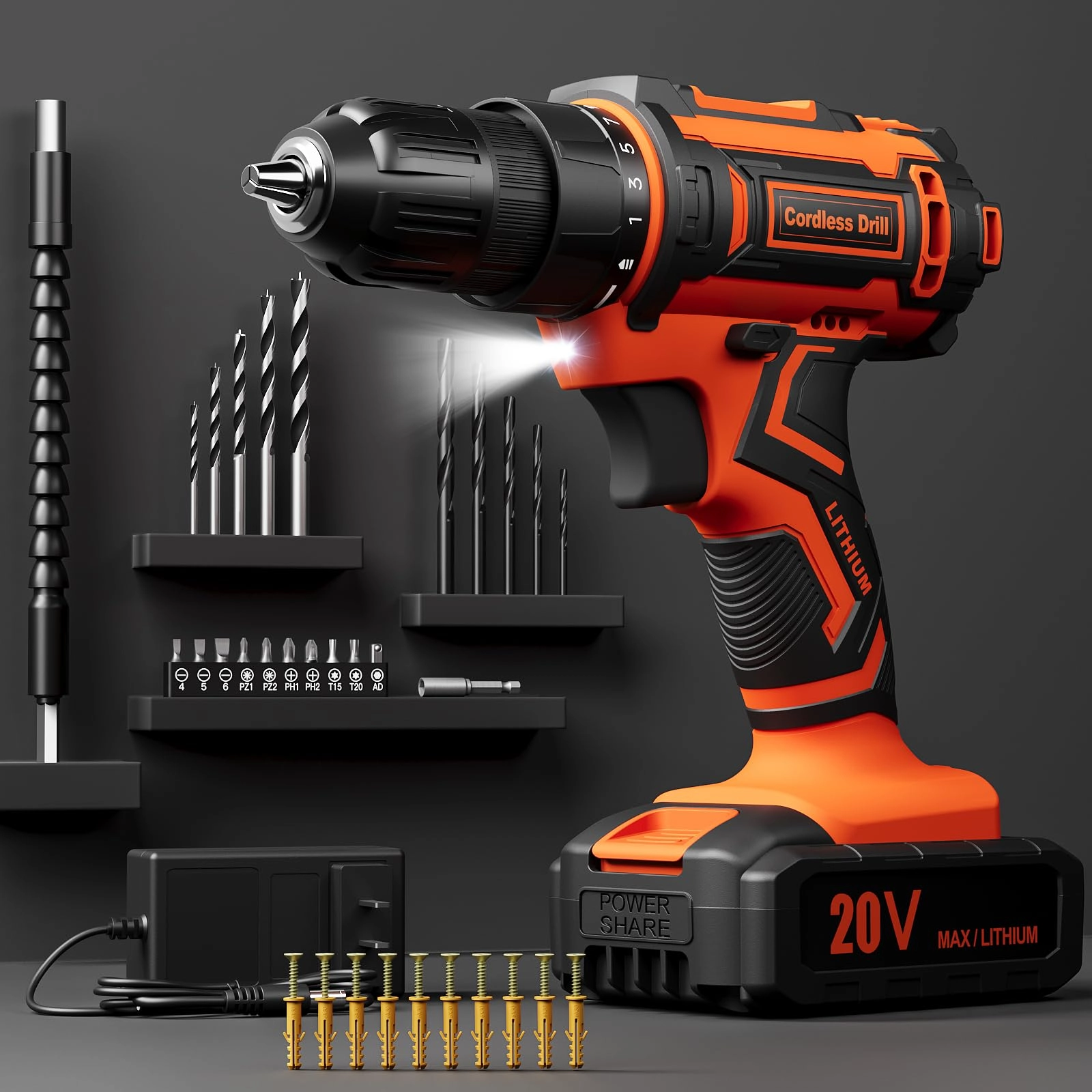 VIWKO Cordless Drill Set - 20 Volts