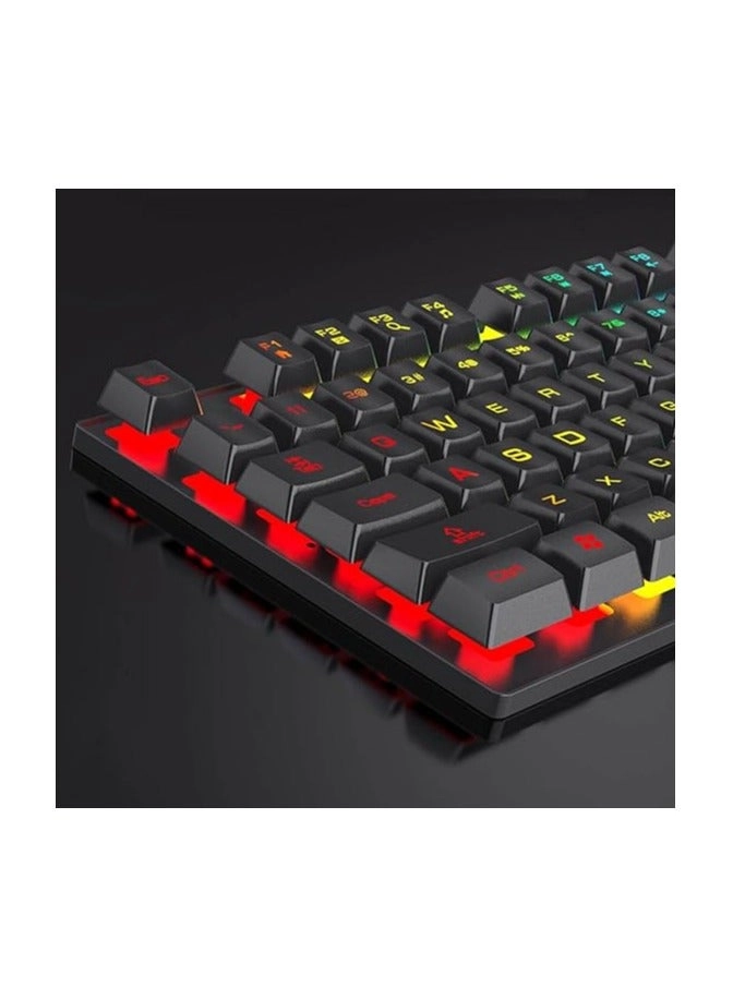 Mechanical Gaming Keyboard - RGB Backlit + Gaming Mouse - High-Precision Wired