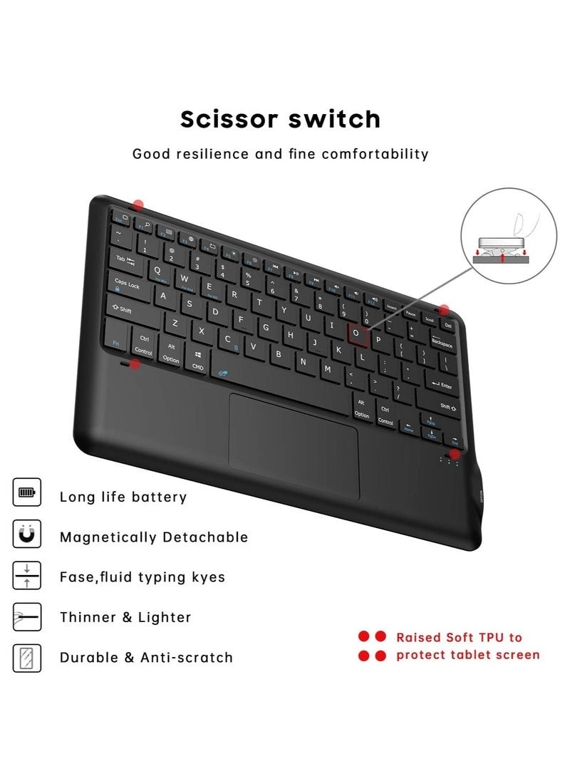 Wireless Detachable Keyboard Case with Micro USB Rechargeable for Galaxy Tab S8 Plus (2022) 12.4-inch and Galaxy Tab S7 Plus (2020) 12.4-inch