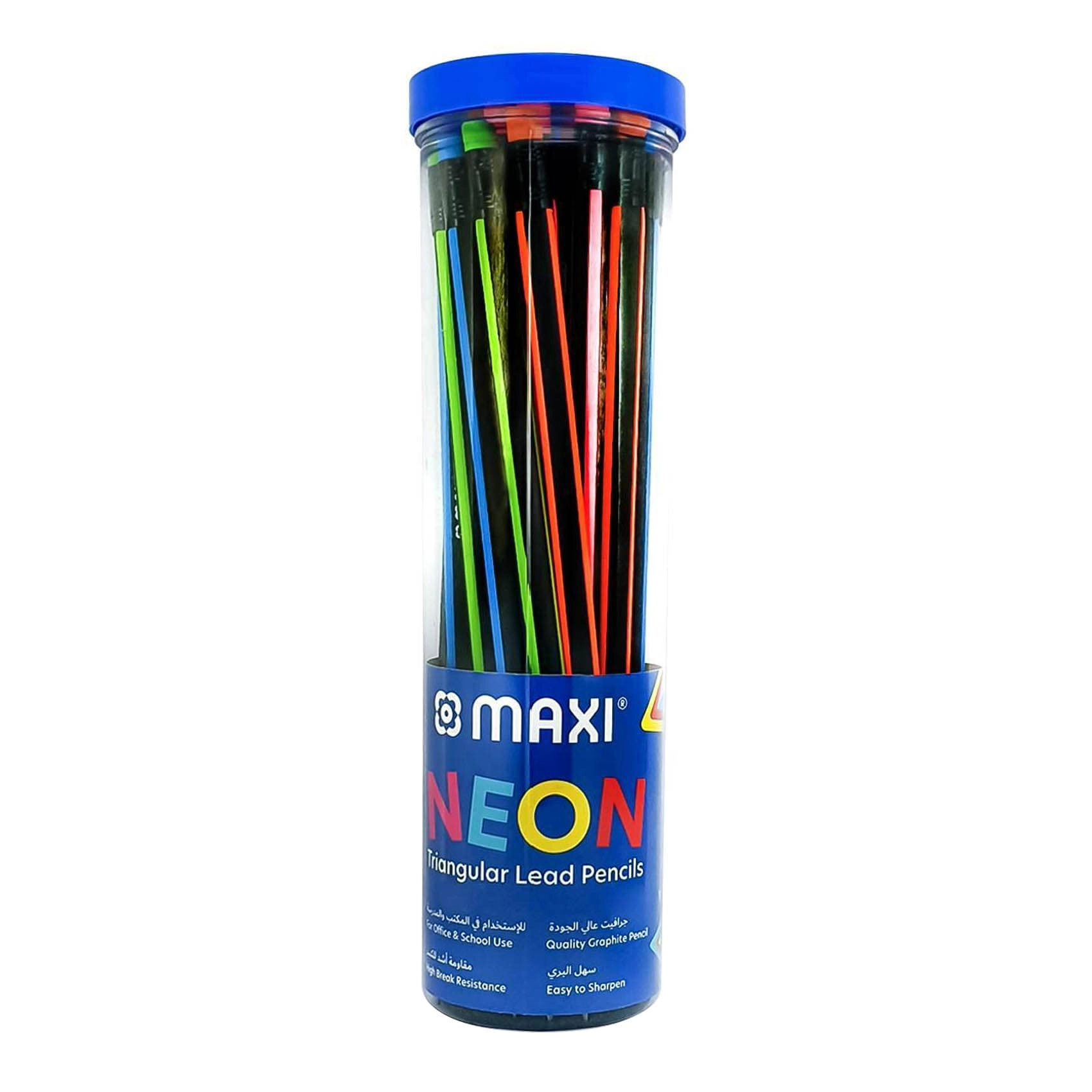 Maxi Neon Triangular Lead Pencils - 30 PCS