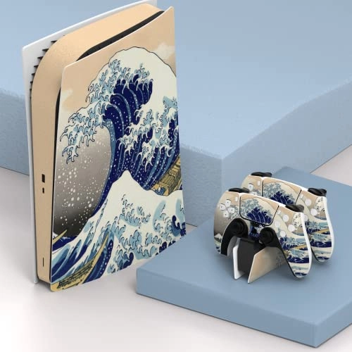Great Wave Dual Side Full Set Skin Decal - PS5 Digital Edition