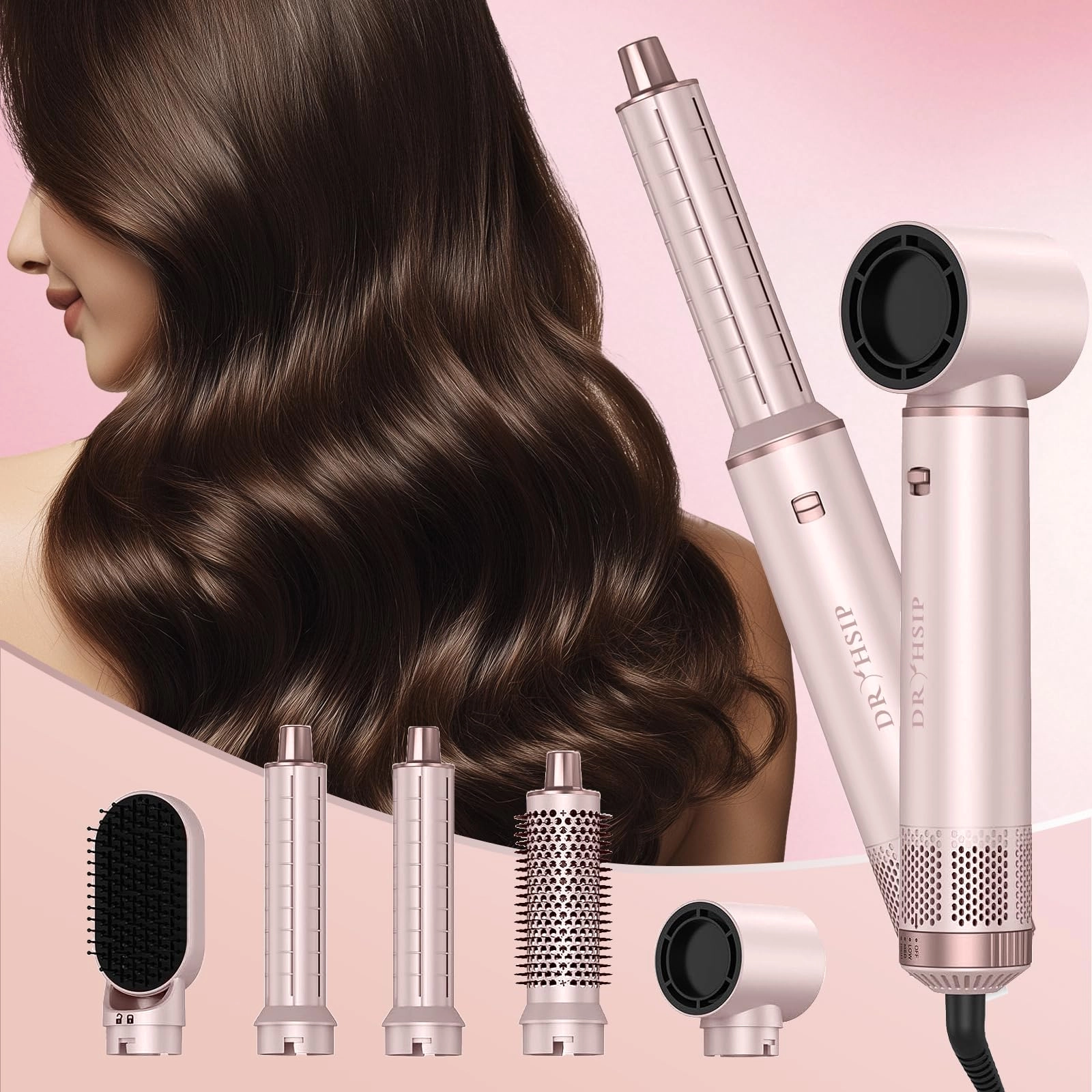 5 in 1 Hair Styler & Hot Air Brush - 800W Grey
