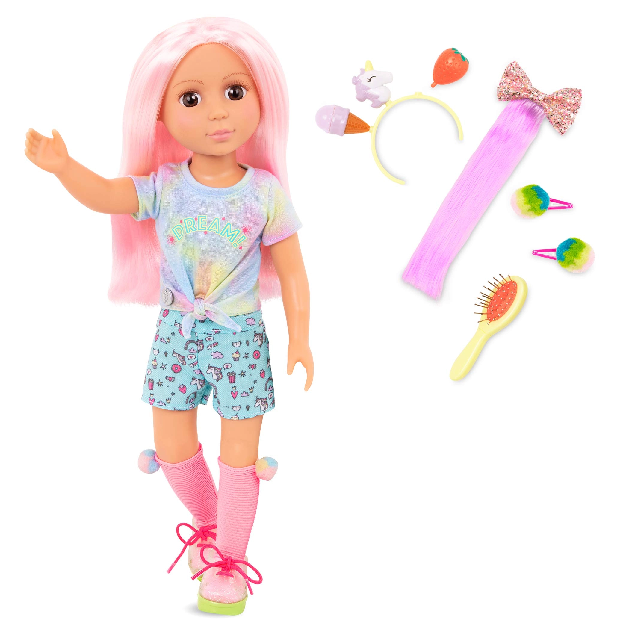 Glitter Girls Nixie Doll - 14 inch Colored Outfit Hair Accessories Ages 3+