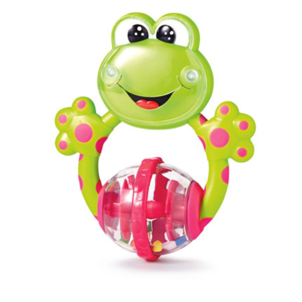 Fun Teething Rattle Frog - 3 months soft plastic