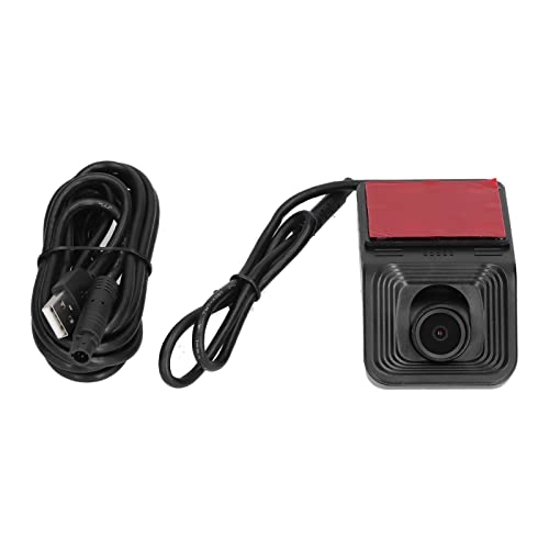 Pokerty9 Car Dash Cam, 140° Lens Angle Motion Detection Battery USB Driving Video Recorder ABS for Auto