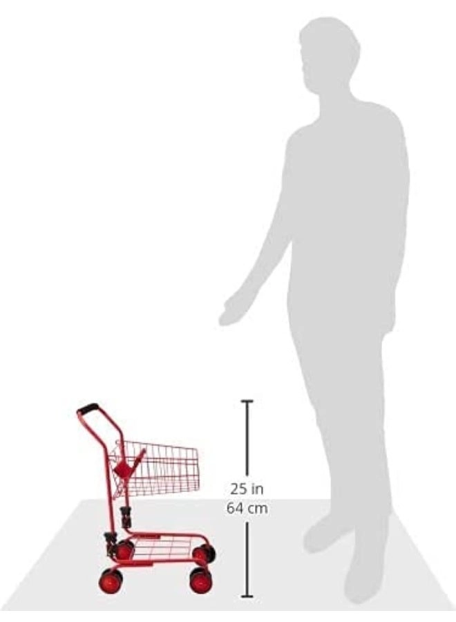 Toy Shopping Cart - Includes Food Folds for Easy Storage Red