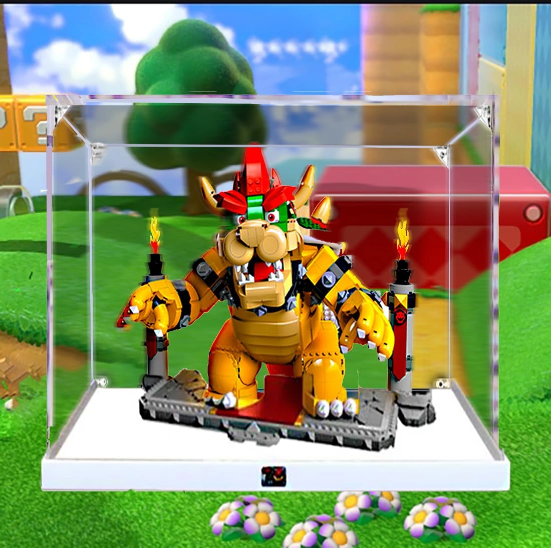 China Acrylic Display Case (71411) - 17.7x11.8x13.8 inches White Heightened Base Transparent