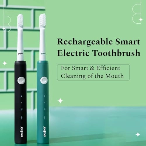Rechargeable Electric Toothbrush - 1 Brush Head 30,000 Vibrations Tuxedo Black