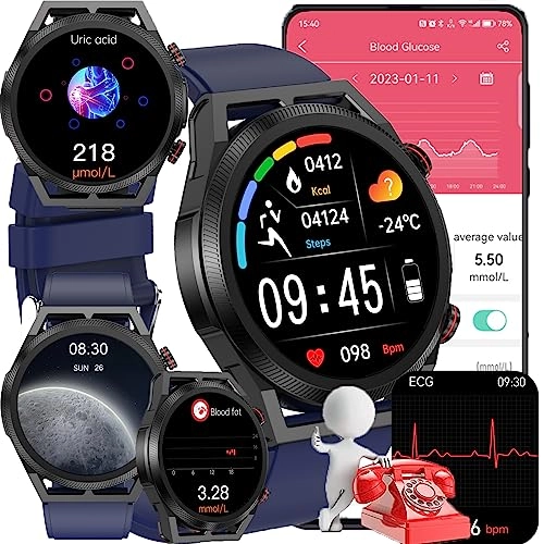 Blood Glucose Smart Watch - ECG HRV 20 Sports Modes