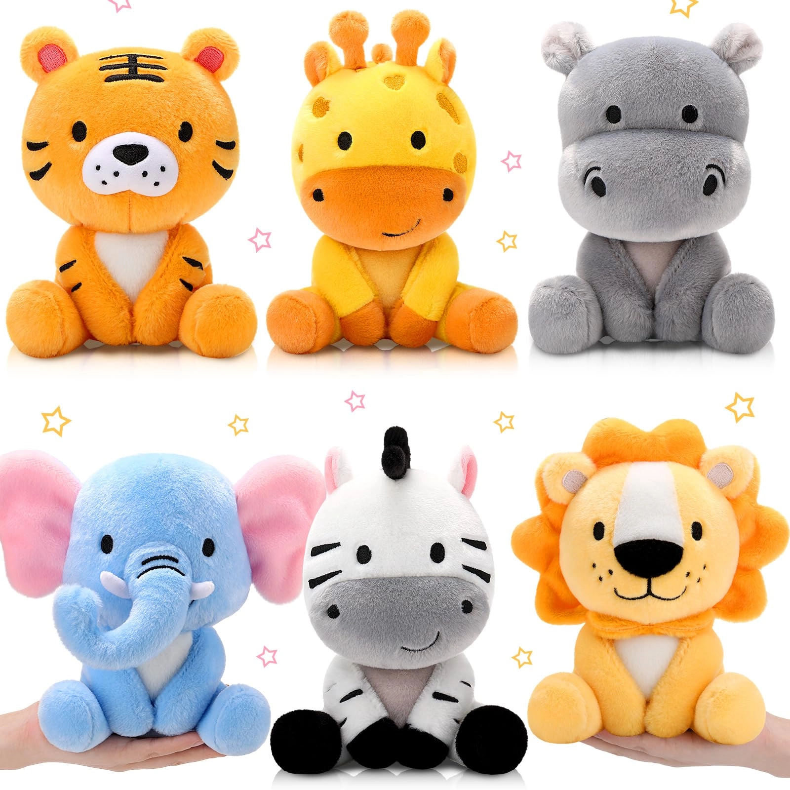 RoundFunny Jungle Safari Animals - 6 Pcs 18 cm