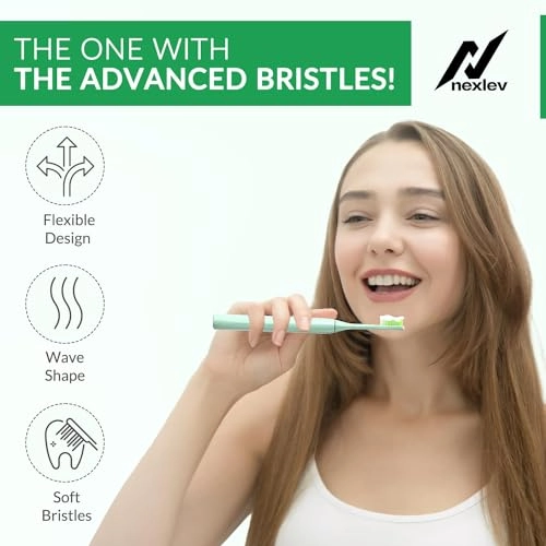 Smart Smile Sonic Electric Toothbrush - 30000 vibrations/min 2 Replaceable Brush Heads Green