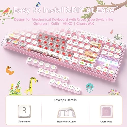 120 Keys PBT Pudding Keycaps Set - ANSI US Layout RF