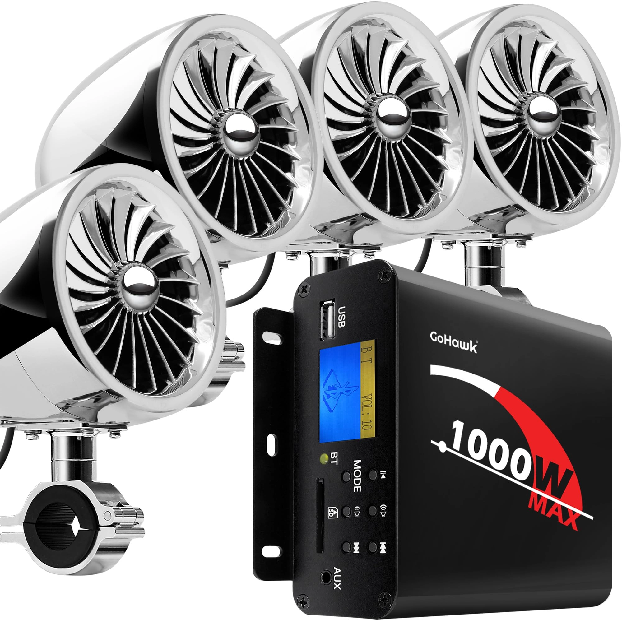 TJ4-Q - 1000W 4 Channel + 4" Speaker - 4