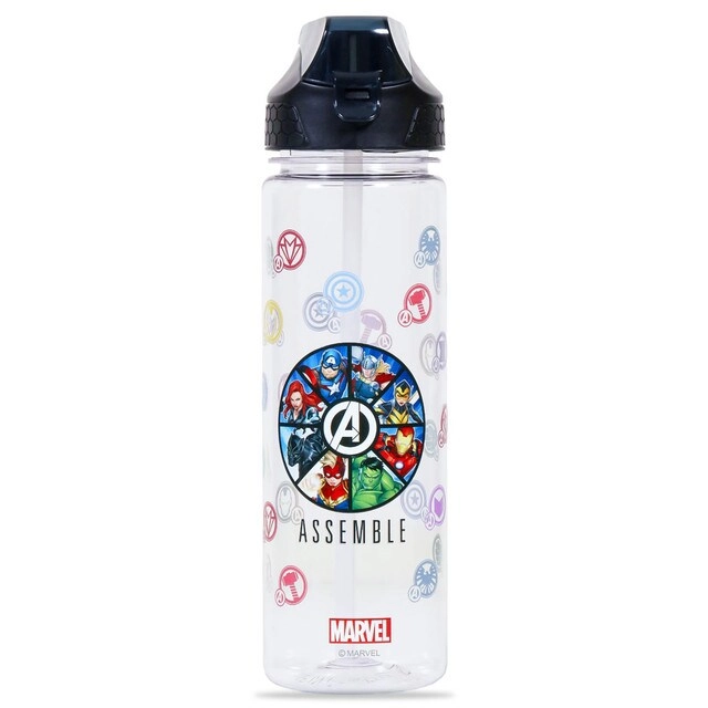 SAM BOX FZE Marvel Avengers Assemble 2 - In - 1 Water Bottle - Flip Straw Tritan 650 ml
