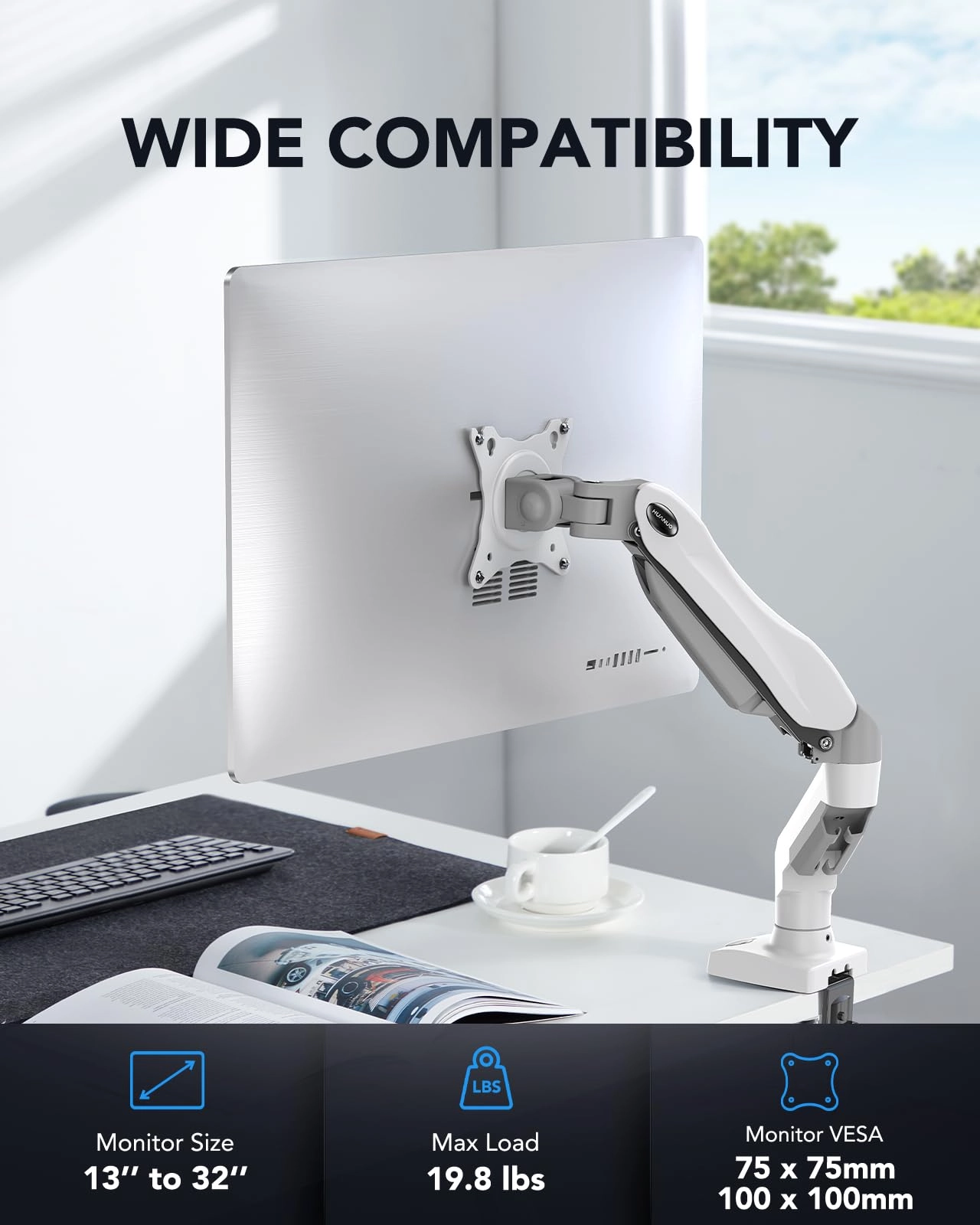 Single Monitor Arm - 13 to 32 Inch 75x75mm 100x100mm