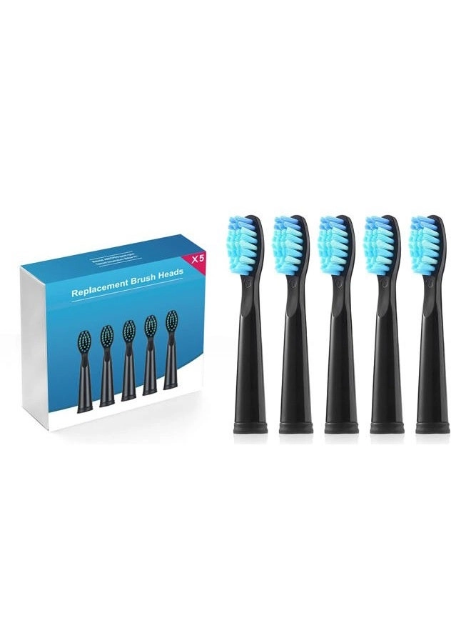 Electric Toothbrush Replacement Heads - 5 Count Black
