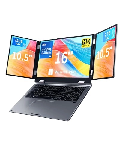 KOOFORWAY Triple Screen Laptop - 16'' Core i7-12700H 32GB DDR4 2TB SSD