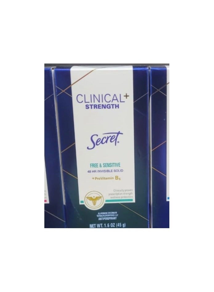 Clinical Strength Invisible Solid Antiperspirant And Deodorant - Free And Sensitive 45 g