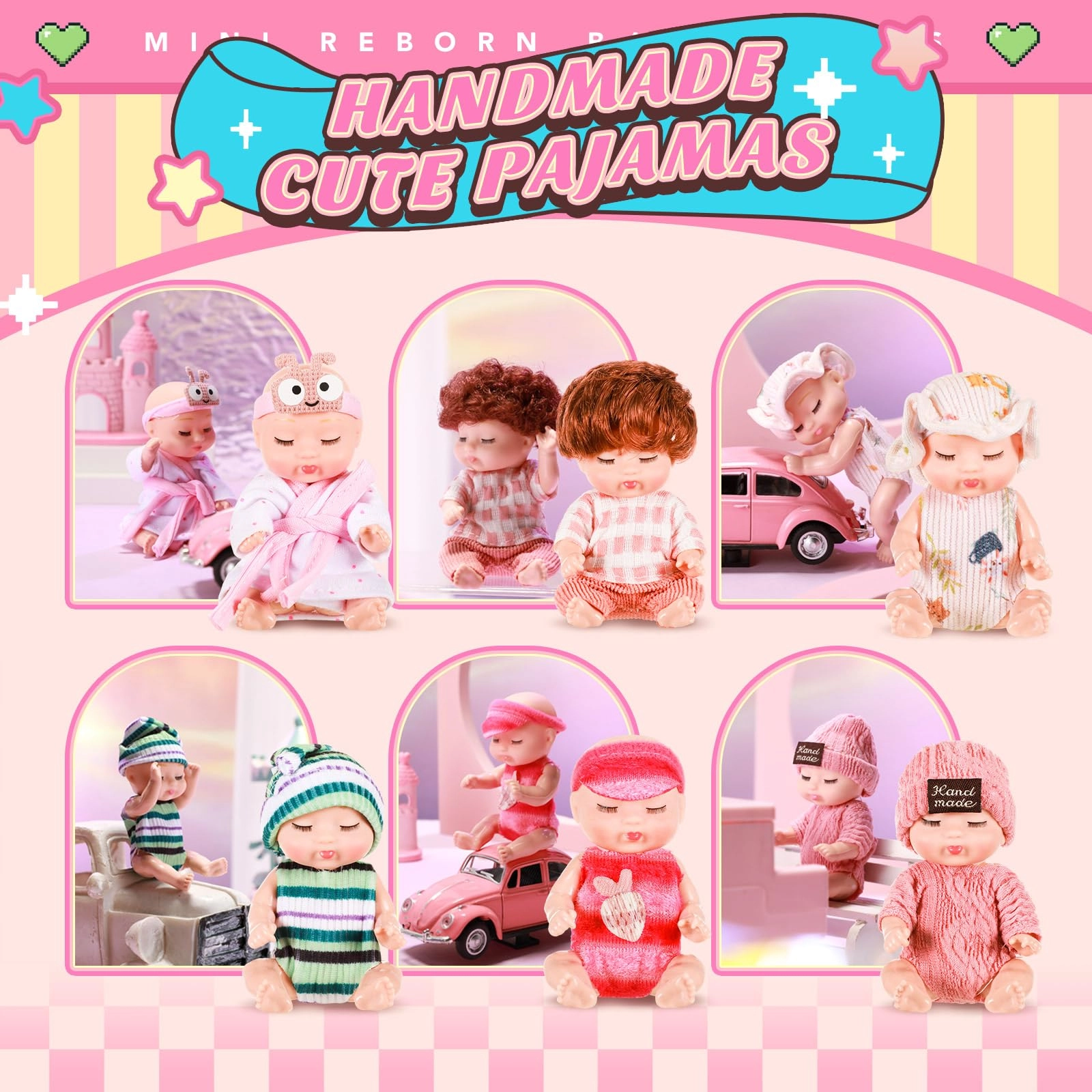 Reborn Baby Doll - 4 Inch 6 Pcs Set