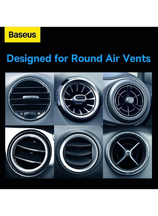 Car Phone Mount - Grey Round Air Vent Automatic Locking