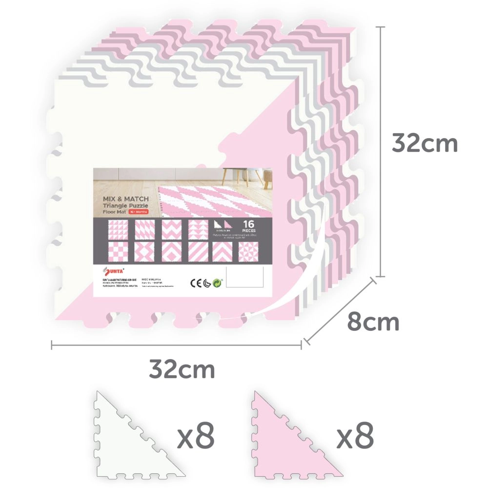Triangle Puzzle Floor Mat - 10m+ 16Pcs