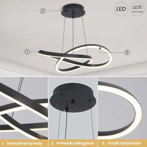 Modern LED Chandelier - Up to 100cm adjustable