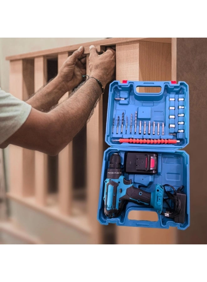 Rechargeable Electric Screwdriver Set - Cordless LED USB Charging