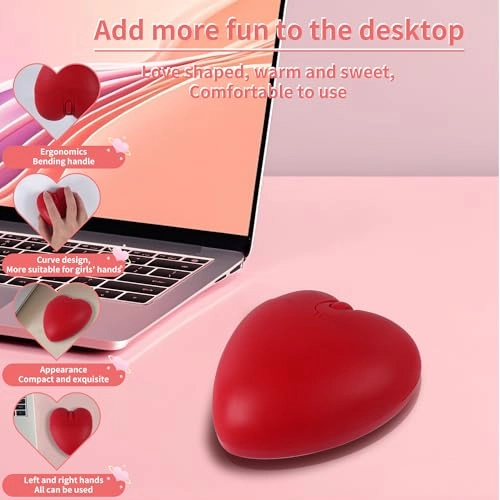 Heart-Shaped Mouse - Bluetooth USB