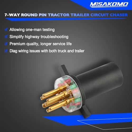 7-Way Round Pin Tractor Trailer Light Tester - One-Man Testing 7865L