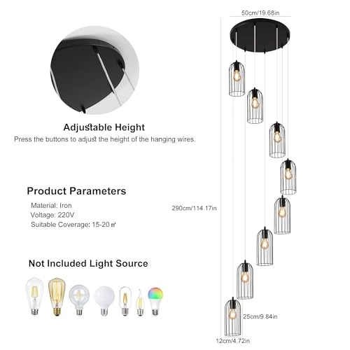 Caged High Ceiling Chandelier