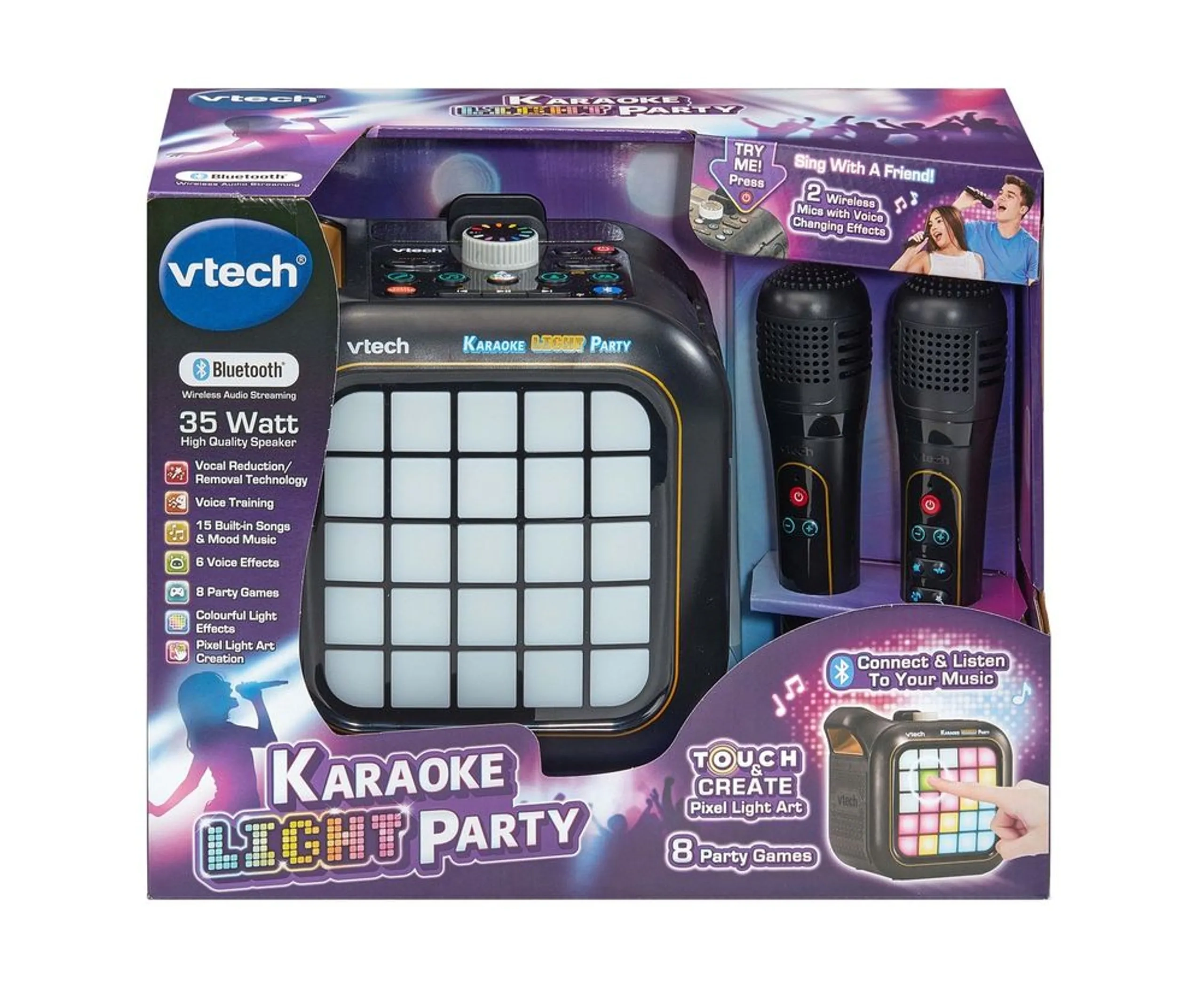 Karaoke Light Party Karaoke Machine - 2 wireless mics 35W