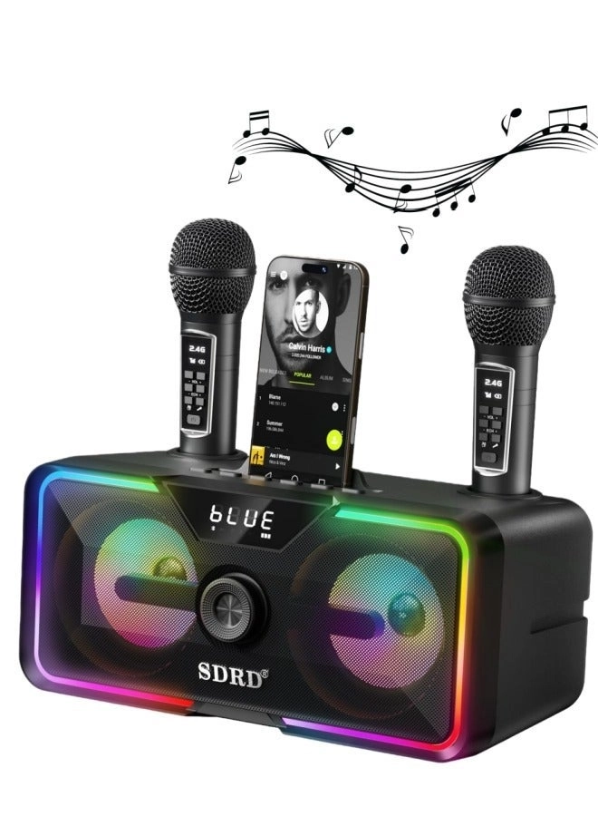 SDRD SD-508 - Mini Karaoke Bluetooth Speaker LED Lights Built-In Microphone