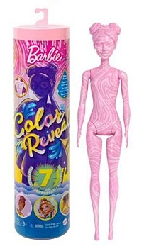 Barbie Color Reveal Glitter! Hair Swaps Doll - Glittery Blue 25 Hairstyling & Party-Themed Surprises Ages 3+