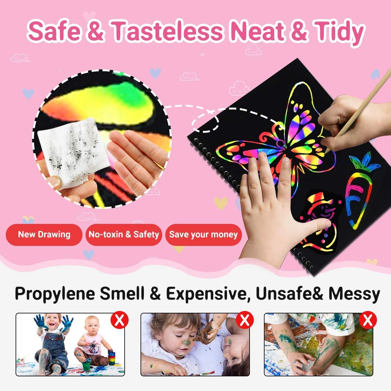 Rainbow Scratch Notebook Animal - 3+ years 2 pcs