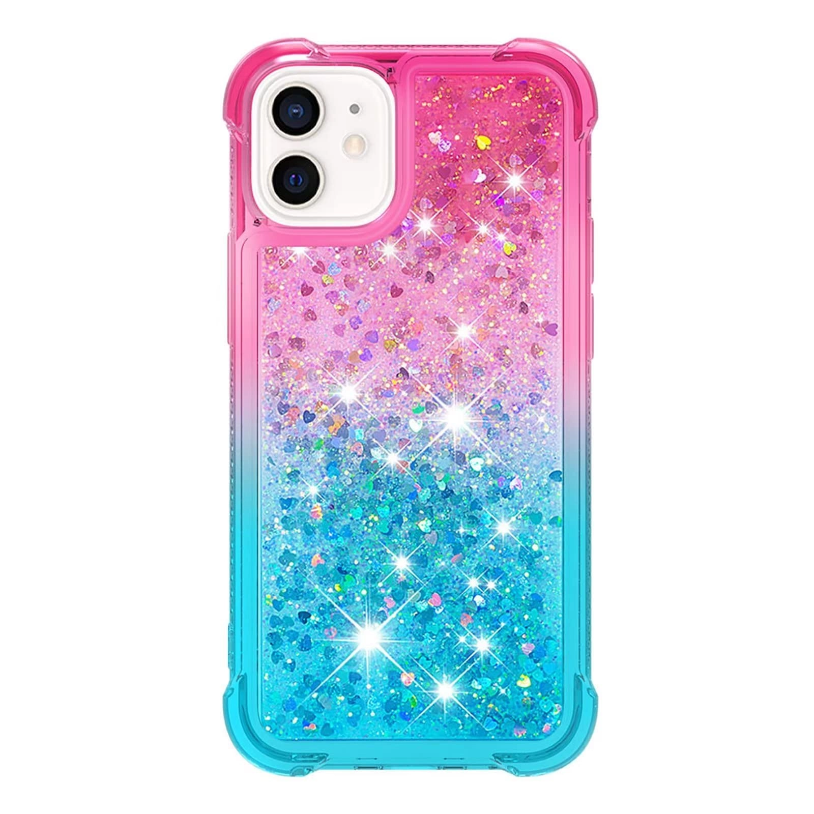 Glitter Moving Quicksand Flowing Cover Silicone Bumper for iPhone 12