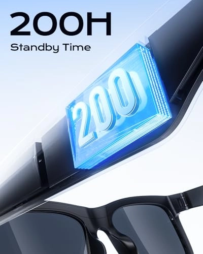 Smart Bluetooth Glasses - Built-in Mic & Speakers Black