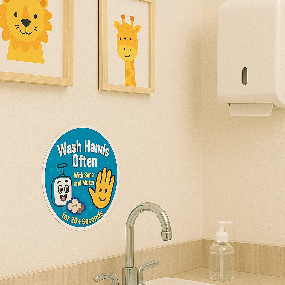 Wash Hands Kids Hygiene Sticker