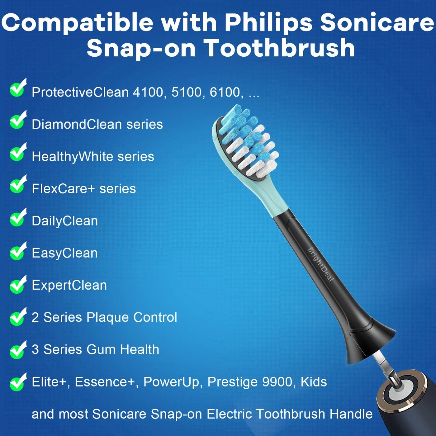 Replacement Heads for Sonicare - 6 Count Black