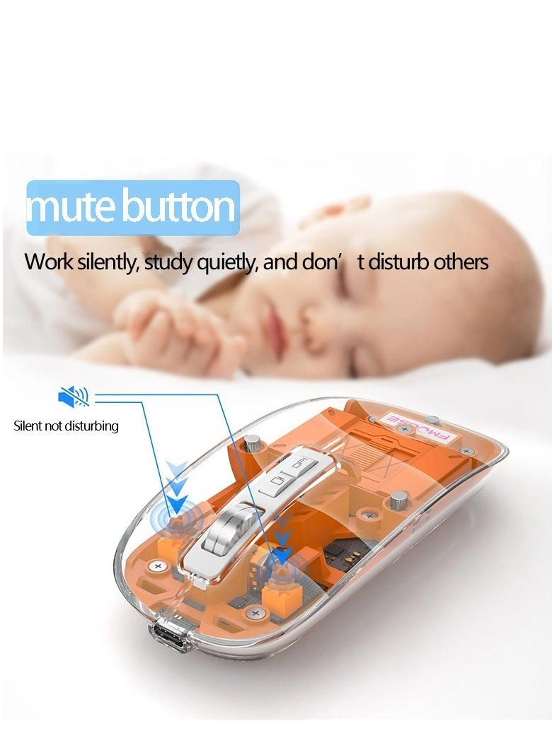 M133 Slim Transparent Dual Mode Wireless Bluetooth Mouse - Wireless