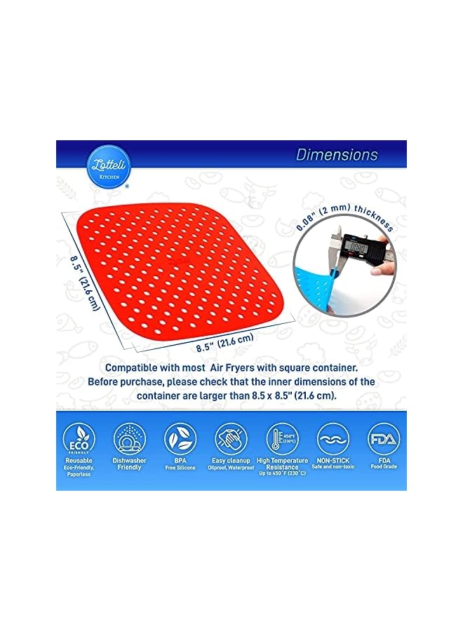 Air Fryer Liners + Magnetic Cheat Sheet - food-grade silicone 3 Pack