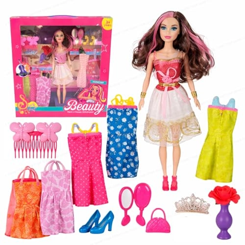 Doll Set - 14-Piece Multicolor Ages 3+