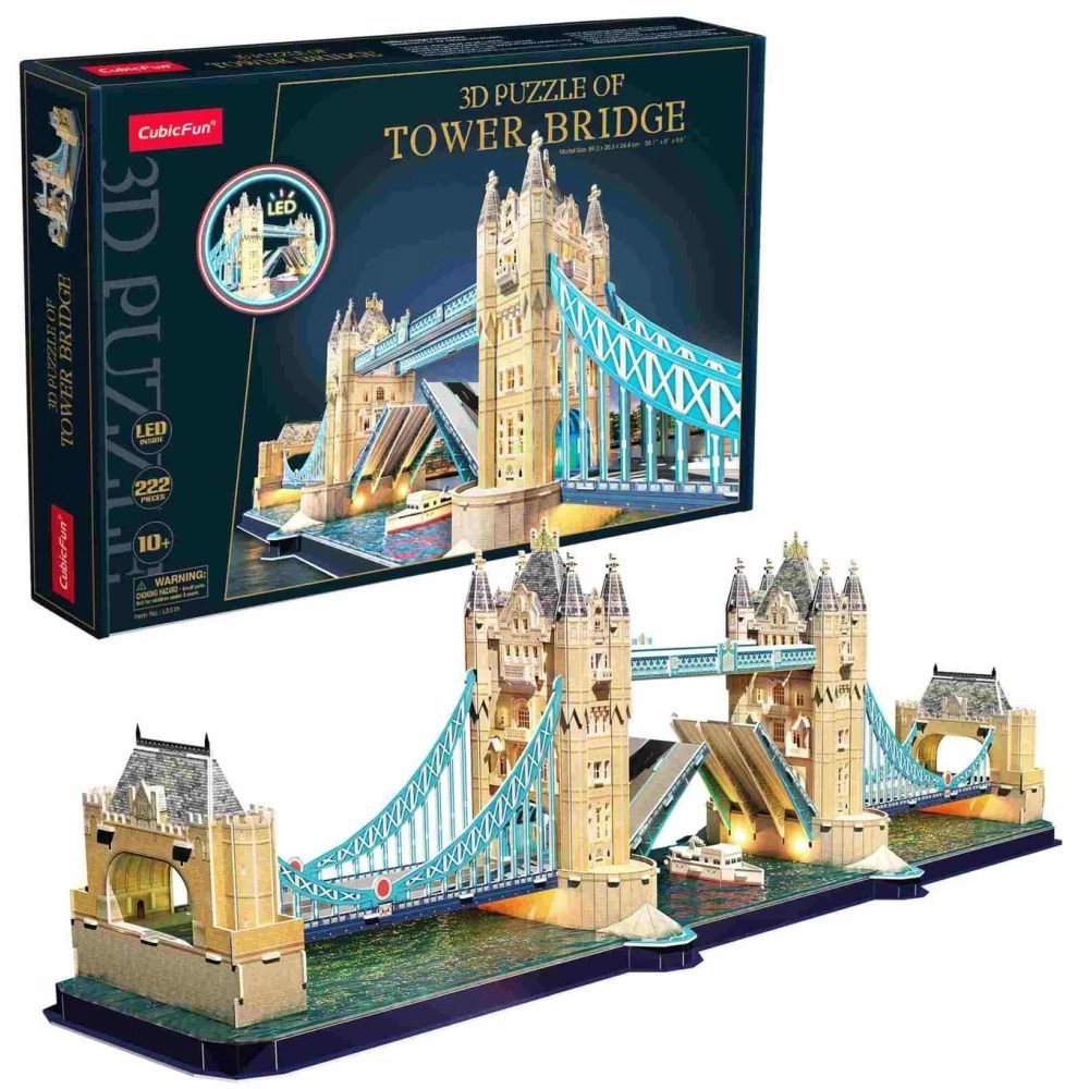 CubicFun Tower Bridge 3D Puzzle (L531H) - 222 pcs, LED