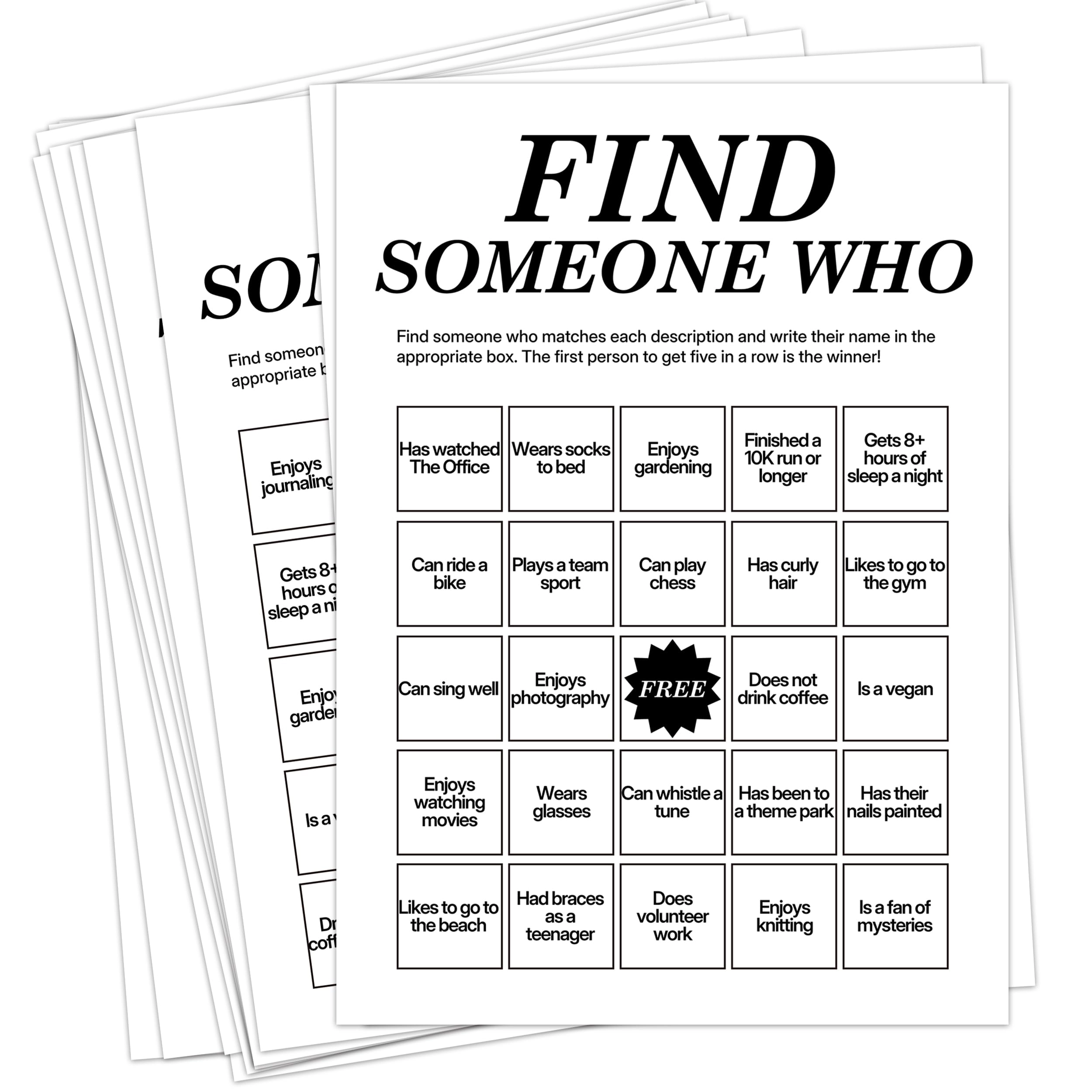 Office Bingo Cards - Adult 25