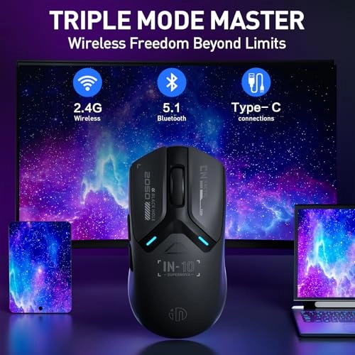 IN10P Tri-mode Gaming Mouse - Bluetooth